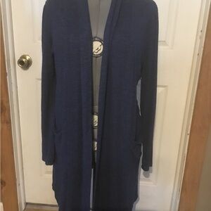 89th & Madison Deep Blue Open Cardigan women’s sz L